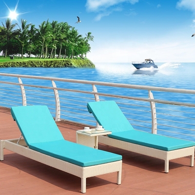 Piscina de vime de Chaise Lounge Chair For Beach do Rattan da cama do vadio de Sun do lazer exterior