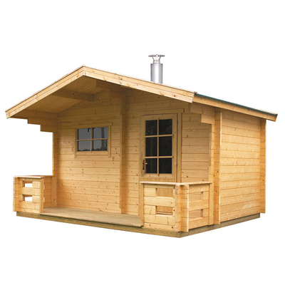 Cabine infravermelha distante de madeira da sauna de 6 pessoas do abeto vermelho nórdico exterior tradicional