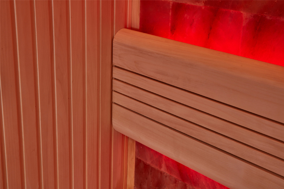 Sala luxuosa personalizada Cedar Aspen Sauna Room vermelho de madeira interno dos termas de sal da pedra da rocha