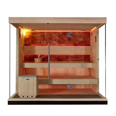 Sala seca portátil da sauna da sala de madeira da sauna de Aspen Reder Harvia Stone Salt exterior