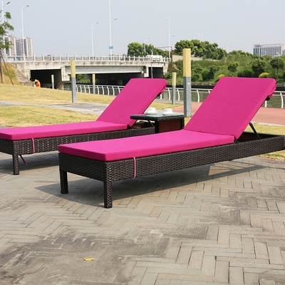 Piscina de vime de Chaise Lounge Chair For Beach do Rattan da cama do vadio de Sun do lazer exterior