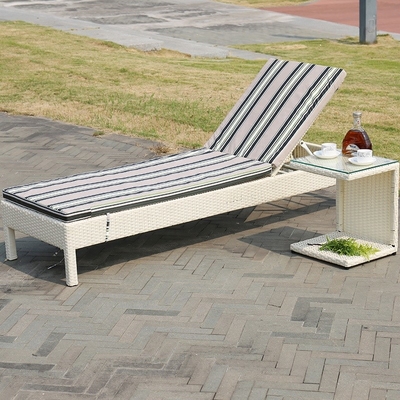 Piscina de vime de Chaise Lounge Chair For Beach do Rattan da cama do vadio de Sun do lazer exterior