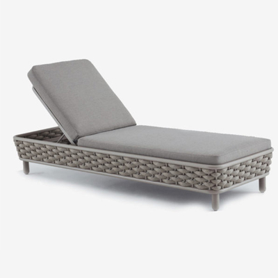 Associação tecida do pátio do jardim de Sun corda exterior Chaise Lounge Chair Khaki For da associação da mobília