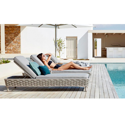 Associação tecida do pátio do jardim de Sun corda exterior Chaise Lounge Chair Khaki For da associação da mobília