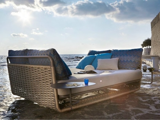 Daybed tecido da corda de Sun da associação da mobília do pátio do lazer vadios exteriores