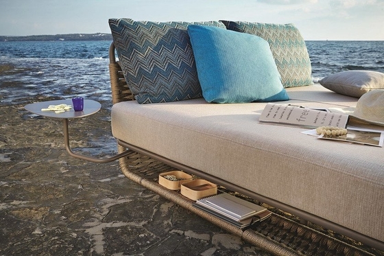 Daybed tecido da corda de Sun da associação da mobília do pátio do lazer vadios exteriores