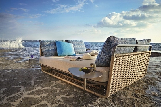 Daybed tecido da corda de Sun da associação da mobília do pátio do lazer vadios exteriores