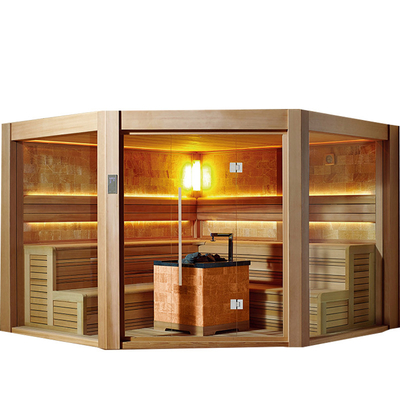 Grande tamanho Cedar Wood Sauna vermelho da sala seca luxuosa da sauna da madeira maciça