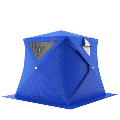 Barraca azul da sauna exterior portátil de nylon com os produtos de acampamento grandes de Windows