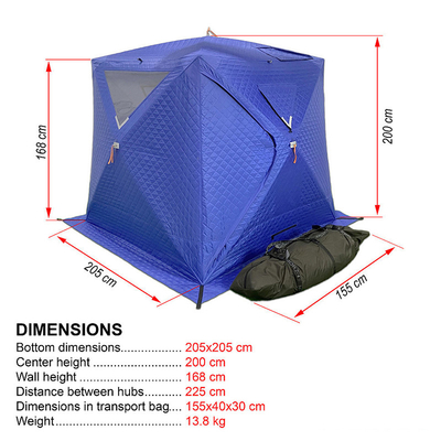 Barraca azul da sauna exterior portátil de nylon com os produtos de acampamento grandes de Windows