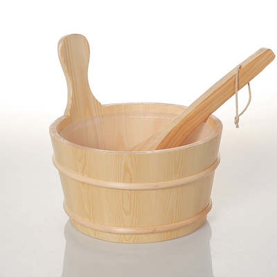 Pinho Pail With Insert Sauna Bucket da espessura 4L 5L 6L de 1.3CM com parte inferior