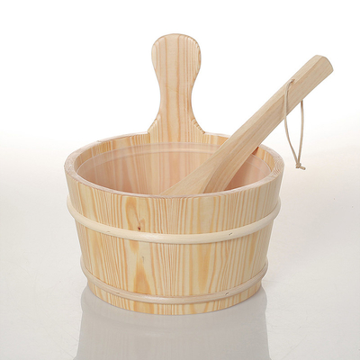 Pinho Pail With Insert Sauna Bucket da espessura 4L 5L 6L de 1.3CM com parte inferior