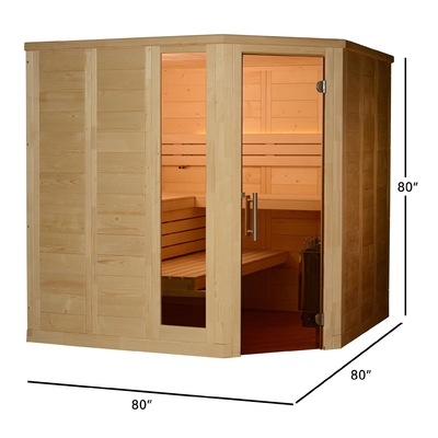 dobradiças nórdicas contínuas internas dos SS do abeto vermelho da sala tradicional da sauna do vapor 8kw