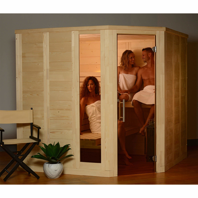 dobradiças nórdicas contínuas internas dos SS do abeto vermelho da sala tradicional da sauna do vapor 8kw