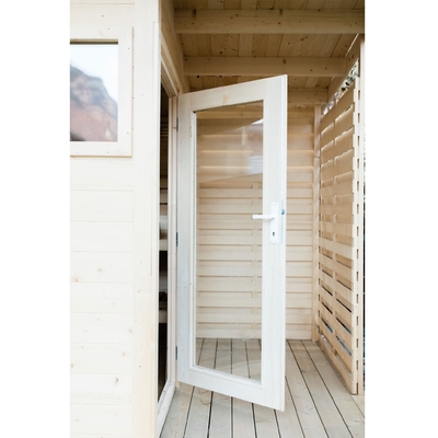 Cabine infravermelha distante de madeira da sauna de 6 pessoas do abeto vermelho nórdico exterior