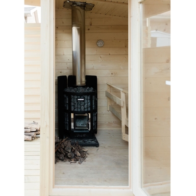 Cabine infravermelha distante de madeira da sauna de 6 pessoas do abeto vermelho nórdico exterior